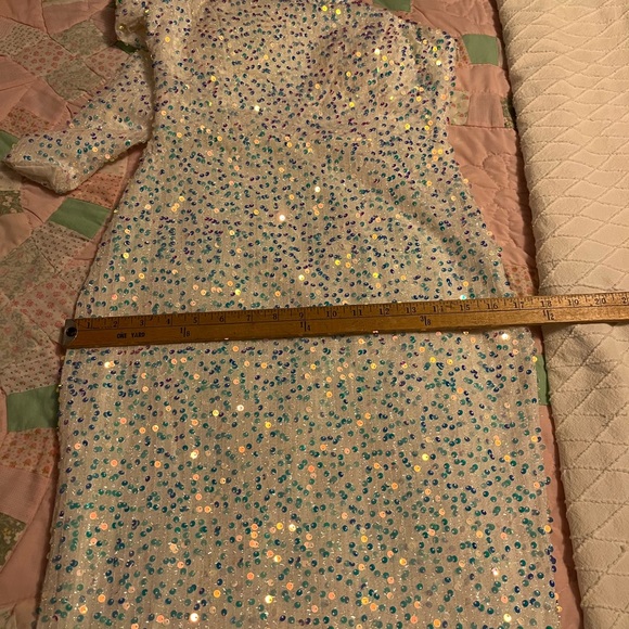 PROM "SEQUIN GOWN" Miss Ord white sequin dress - Picture 3 of 7